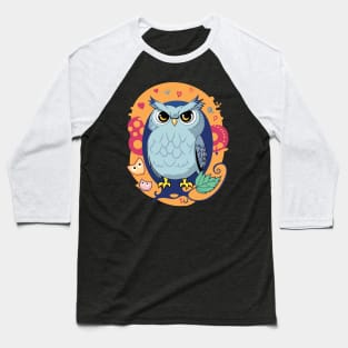 Mr. Owl Blue Baseball T-Shirt